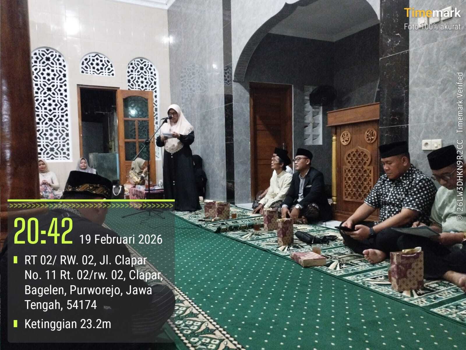 Disdukcapil Purworejo Hadiri Tarhim Perdana Ramadan 2026 di Desa Clapar Bagelen